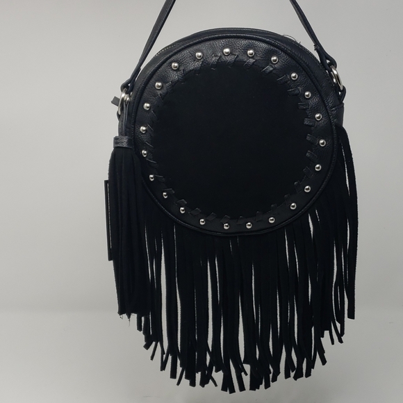 NWT Nine West Tassel Times Black Silver Crossbody - Picture 6 of 16